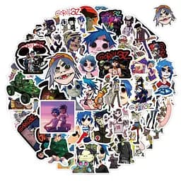 Стікерпак Горілаз Набір наклейок GeekLand Gorillaz 50 штук