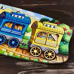 Сортер Ubumblebees Веселий паровозик-3 вагони PSF019 пазл-вкладиш дерев'яний - мініатюра 4