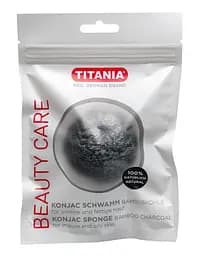 Спонж-аплікатор губчастий конжаковий Titania Bamboo charcoal, 6 см, 1 шт. (2981) - мініатюра 2