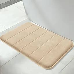 Сучасний килимок для ванної Aquarius з ефектом пам'яті М'який Антиковзкий 40 х 60 см Бежевий у смужку