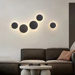 Бра у чорному корпусі Ø 15 см із теплим світлом Арт. W 20G-150 BK Line F