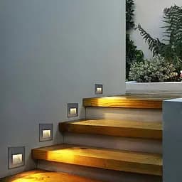 Світильник для сходів у чорному корпусі 56х56 мм | Line F | Арт. 10011