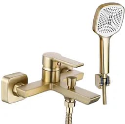Змішувач для ванни Rea Argus brushed gold настінний з виливом REA-B6414 Золотий