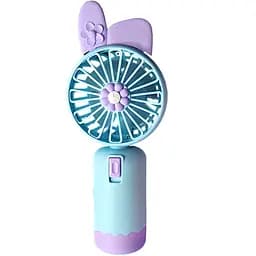 Дитячий портативний USB-вентилятор на акумуляторі з вушками блакитний (JQK21)