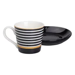Чашка з блюдцем порцелянова 200 мл, horizontal Liling Rongxiang Ceramic RX-N24708B - мініатюра 2