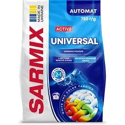 Стиральный порошок Sarmix Active Universal для всех типов стирки, 750 г
