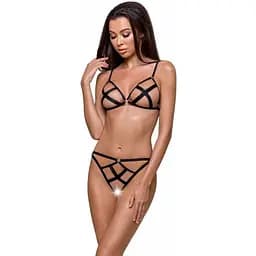 Відкритий бюстгальтер-стрепи NICKY BRA black - Passion Exclusive L/XL