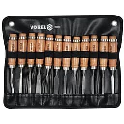 Набір стамесок Vorel з дерев'яною ручкою 12 шт. (25570)