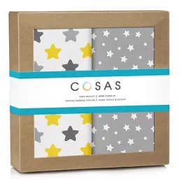 Пелюшки багаторазові Cosas дитячі Cookies 2 шт., 80х100 см, жовті