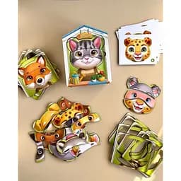 Дерев'яний пазл-вкладиш Збери тварин Ubumblebees (ПСФ134) PSF134, 39 деталей - мініатюра 4