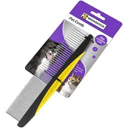 Гребінь для собак і котів Bronzedog з вузькими та широкими зубцями 22х5 см