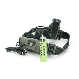 Налобний ліхтарик BP-8099TG, Zoom, 1 режим, корпус метал, водостійкий, живлення від АКБ 18650, індикація заряду, Type-C кабель, BOX - мініатюра 3