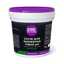 Засіб для зниження pH у басейні POOLMAN PH MINUS 1 кг для підтримки правильного pH води