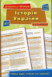 Довідник у таблицях. Історія України. 7–11 класи