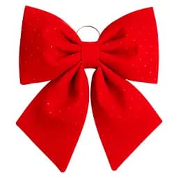 Бархатный бант для декора Yiwu со стразами на елку и двери 35×45 (см) Красный CR-2-7