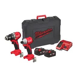 Набір з 2 інструментів акумуляторних безщіткових MILWAUKEE, M18 BLCPP2A-402C (зарядний пристрій М12-18 С, 2 акумулятори М18 В4 4 - мініатюра 3