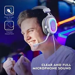 Навушники Fifine H6 RGB 7.1 White (H6W) - мініатюра 4