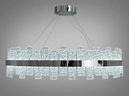 Кругла кришталева світлодіодна люстра для кухні потужністю 90 Вт, хром