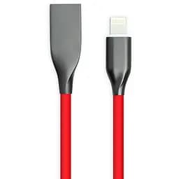 Кабель PowerPlant USB - Lightning, 2м, силикон, красный