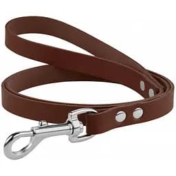 Поводок для собак BronzeDog Barksi Premіum кожаный S 10 мм 122 cм коричневый