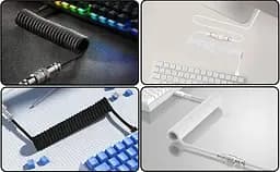Кабель авіатор / USB Type-C / Для клавіатури / Спіральний , Чорний - мініатюра 5