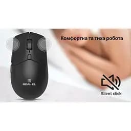 Мишка REAL-EL RM-460W Wireless/Bluetooth Black (EL123200048) - мініатюра 10