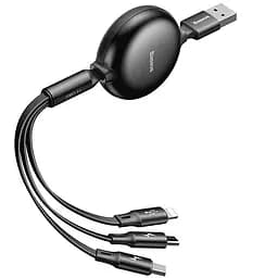 Кабель Baseus Little Octopus Adjustable Cable USB to Lightning/Type-C/MicroUSB 3.5A 1.2m CAMLT-ZY01 Black
