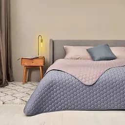 Покрывало на кровать Ideia Silhouette двухсторонняя крепкая стежка ткани 220x240 см (8-35590_серый)