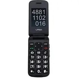 Мобильный телефон Sigma mobile Comfort 50 Shell Dual черный "бабушкофон", 2 MiniSim, дисплей 2.4" цветной (240x320) + 1.7"