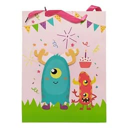 Подарочный пакет "Монстрики" Bambi 2373L, 40 х 30 х 0,1 Розовый