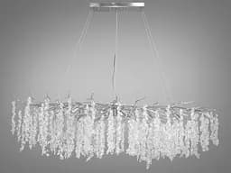 Алюмінієва кришталева люстра "Гліцинія" витягнутої форми,15 ламп, хром
