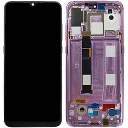 Дисплей Xiaomi Mi 9 чорний, OLED, з рамкою фіолетового кольору, Lavender Violet