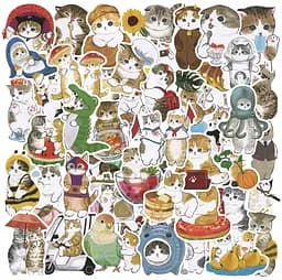 Стікерпак Смішні котики Набір наклейок GeekLand Funny cats 50 штук