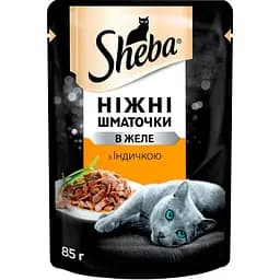 Вологий корм для кішок Sheba cij POU з індичкою в желе 85 г (4770608257231)