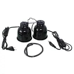 Подвійний світильник для тераріуму Repti-Zoo DRL02 2x40Вт з патронами E27 та окремими вимикачами - мініатюра 3