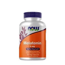 Натуральна добавка NOW Melatonin 5 mg, 60 вегакапсул
