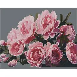 Алмазна мозаїка Strateg ПРЕМІУМ Гілка півонії без підрамника розміром 40х50 см (ZAV4050-12)