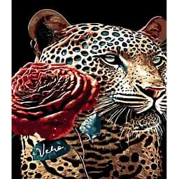 Набір для розпису по номерах Романтичний гепард, Strateg, 30x40 см, LY28