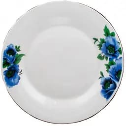 Тарелка мелкая Оселя Цветы голубые, 23 см (21-206-055)