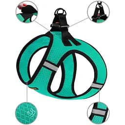 Шлея для собак Bronzedog Mesh Vest, розмір L, 43х53 см, ментолова - мініатюра 3