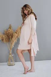 Халат для вагітних та годуючих матусь Soft&Lace для майбутніх мам M Мамин Дім бежевий - мініатюра 2