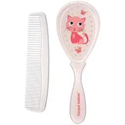 Щiтка для волосся тверда з гребінцем Canpol babies Cute Animals рожева (2/419_pin)