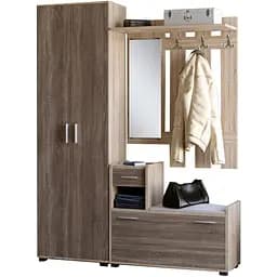 Передпокій Еверест Тандем з шафою ШП-1 та тумбою (ліва) дуб сонома/трюфель (EVR-2497)