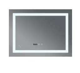 Дзеркало Mixxus WARM MR02-70x50 з LED Touch, Anti-fog, димером, регулюванням яскравості, годинником (MI6668) - мініатюра 2