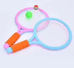 Бадмінтон дитячий MR 1402 ракетки 2шт, 41см, ручка EVA, м'яч, воланчик, в сітці 47-23-6см (6903317734016) Помаранчевий