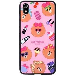 Чохол-накладка Toto Cartoon Print Glass Case Xiaomi Redmi 7A Line friends Linc