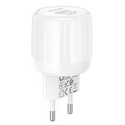 МЗП Borofone BA93A Lustrous PD20W+QC3.0 (1USB-A/1C) White - мініатюра 2