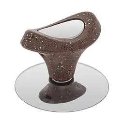 Ручка для кришки каструлі сковороди овальна керамічна із залізною вставкою, Kitchen Master Коричневий 85614