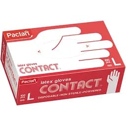 Рукавички латексні Paclan, розмір L, 100 шт.