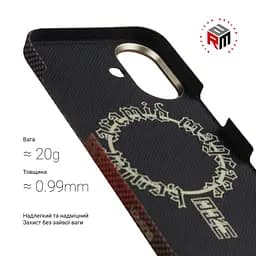 Защитный чехол для Apple iPhone 17, BlackIcon Kevlar MagCase, кевларовый, разноцветный, панель, накладка с поддержкой MagSafe, противоударный, защита всего корпуса, усиленные углы, совместим с беспроводной зарядкой, ArmorStandart (ARM90153) - мініатюра 3